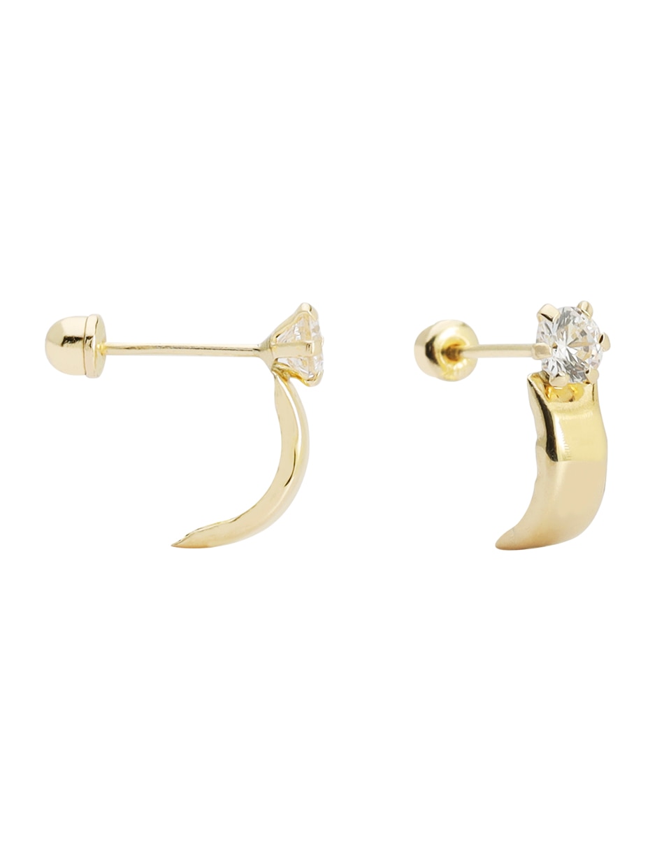 Broqueles de oro 14 K con acabado espejo 3