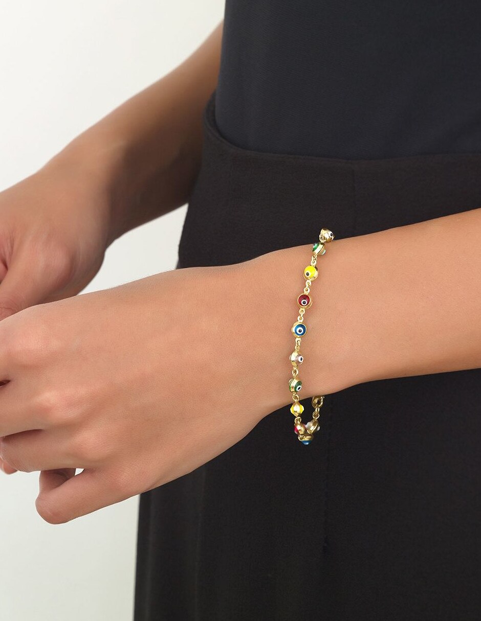 Pulsera de oro amarillo 14 K acabado pulido 3