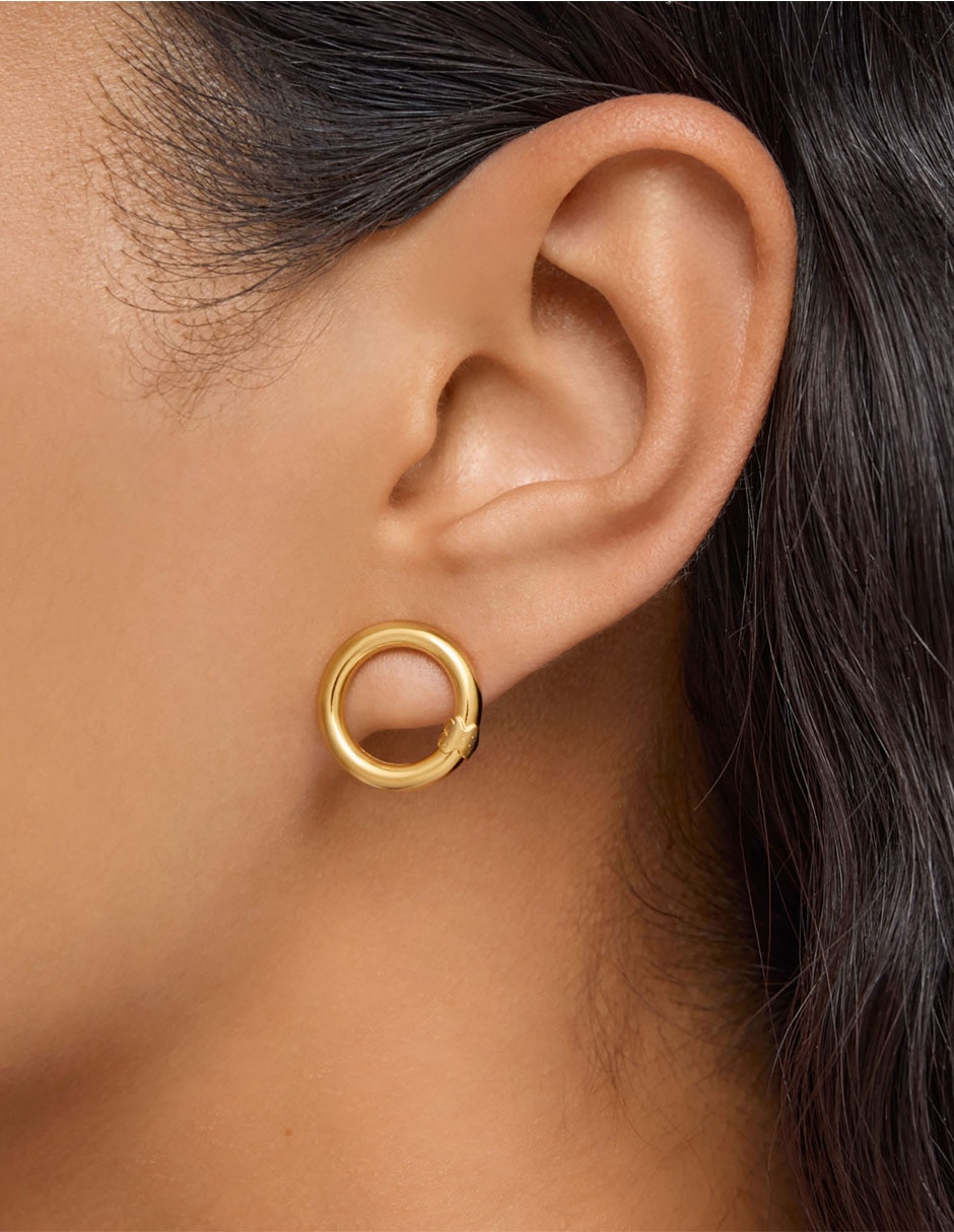 Aretes redondos de plata P 925 con acabado brillante amatista 7
