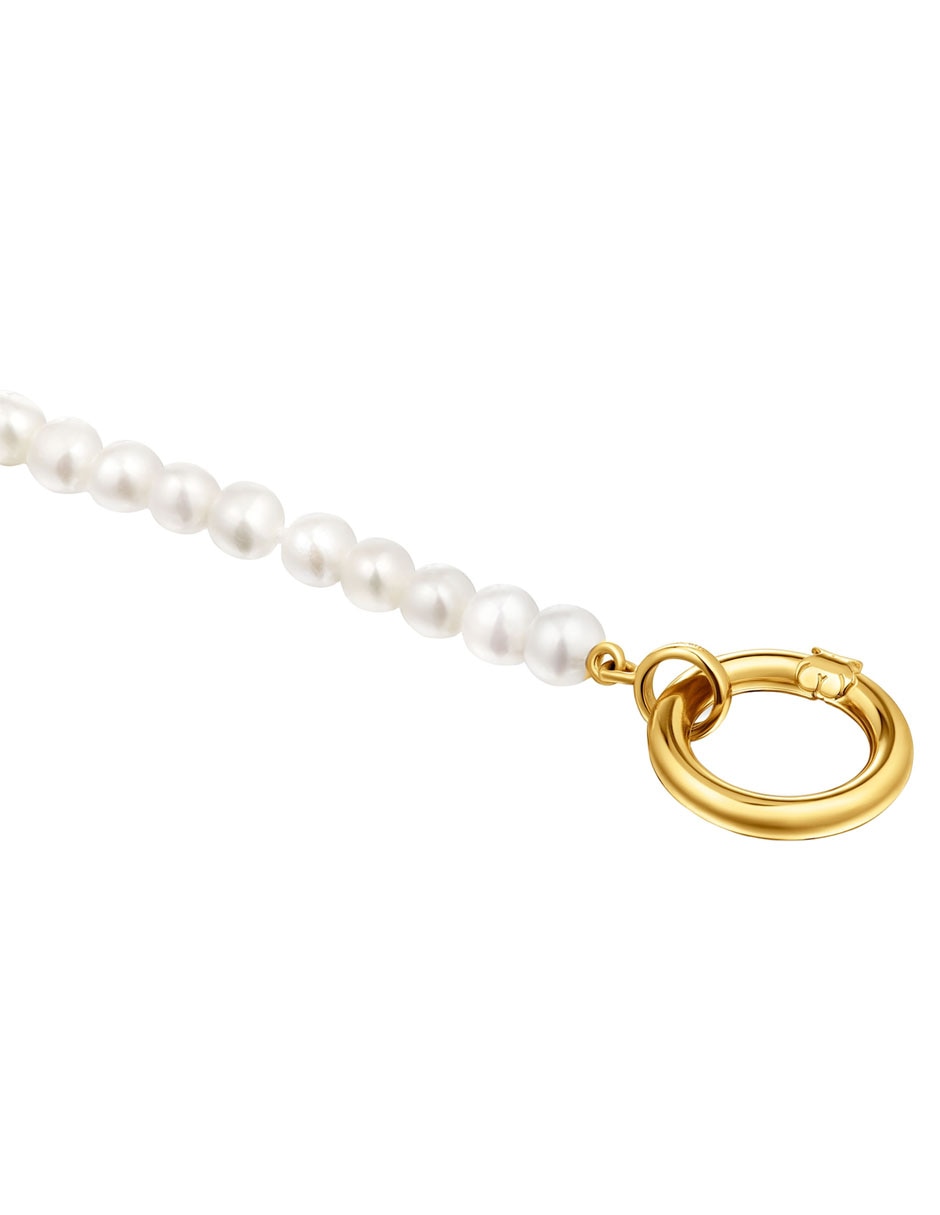 Pulsera de plata P 925 con perla Hold acabado baño de oro 3