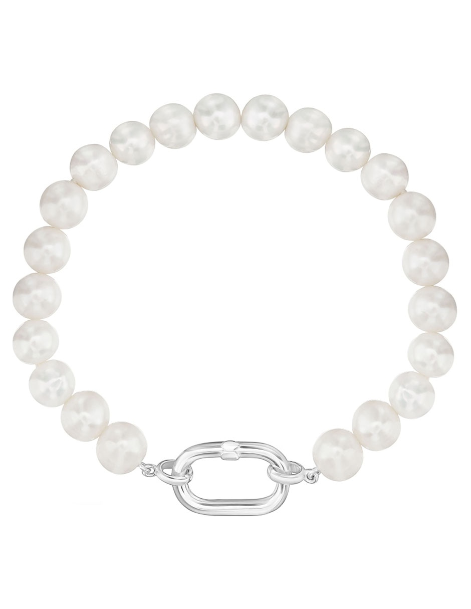 Pulsera de plata con perla P 925 Hold Oval acabado lustre