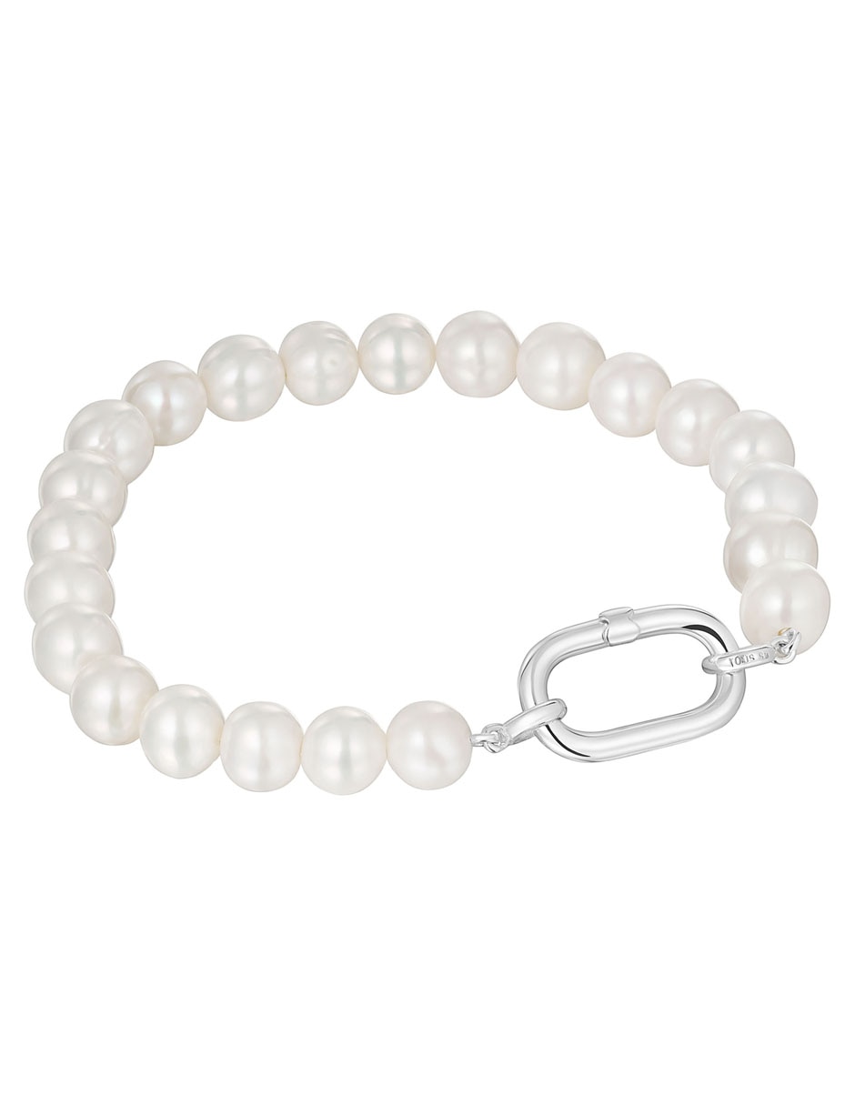 Pulsera de plata con perla P 925 Hold Oval acabado lustre 2