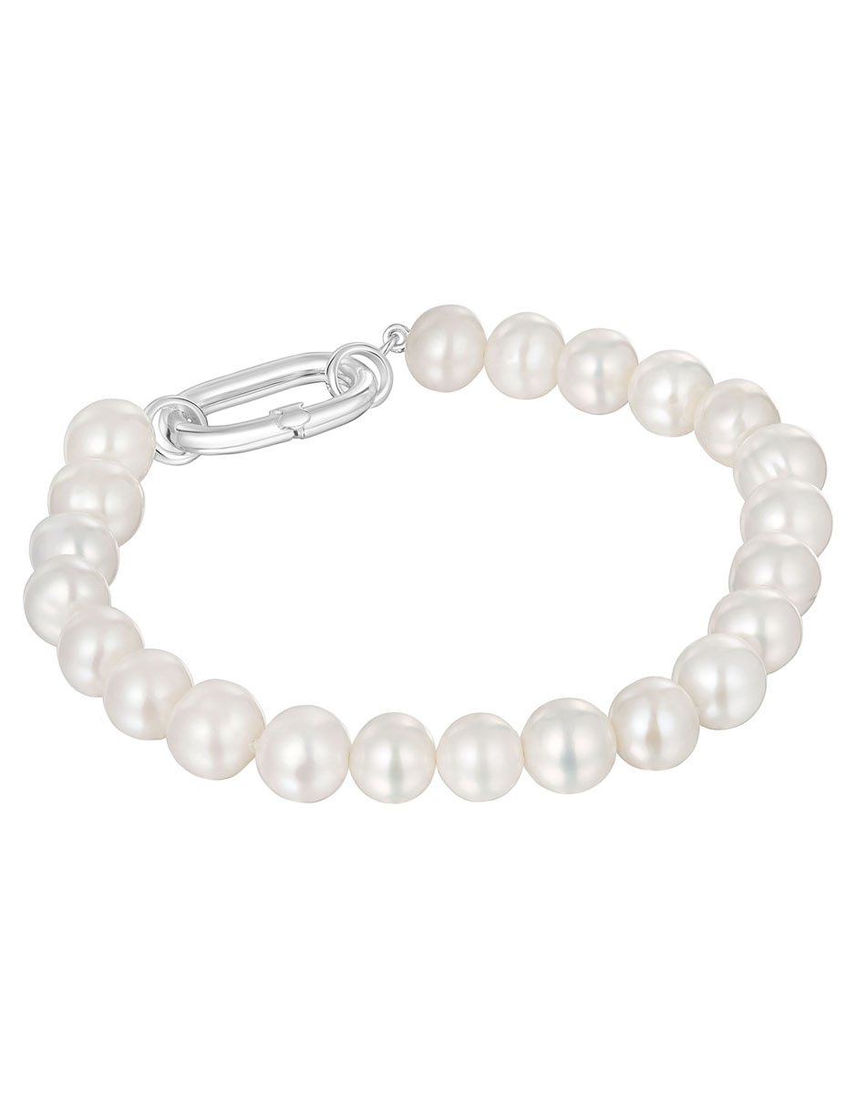 Pulsera de plata con perla P 925 Hold Oval acabado lustre 3
