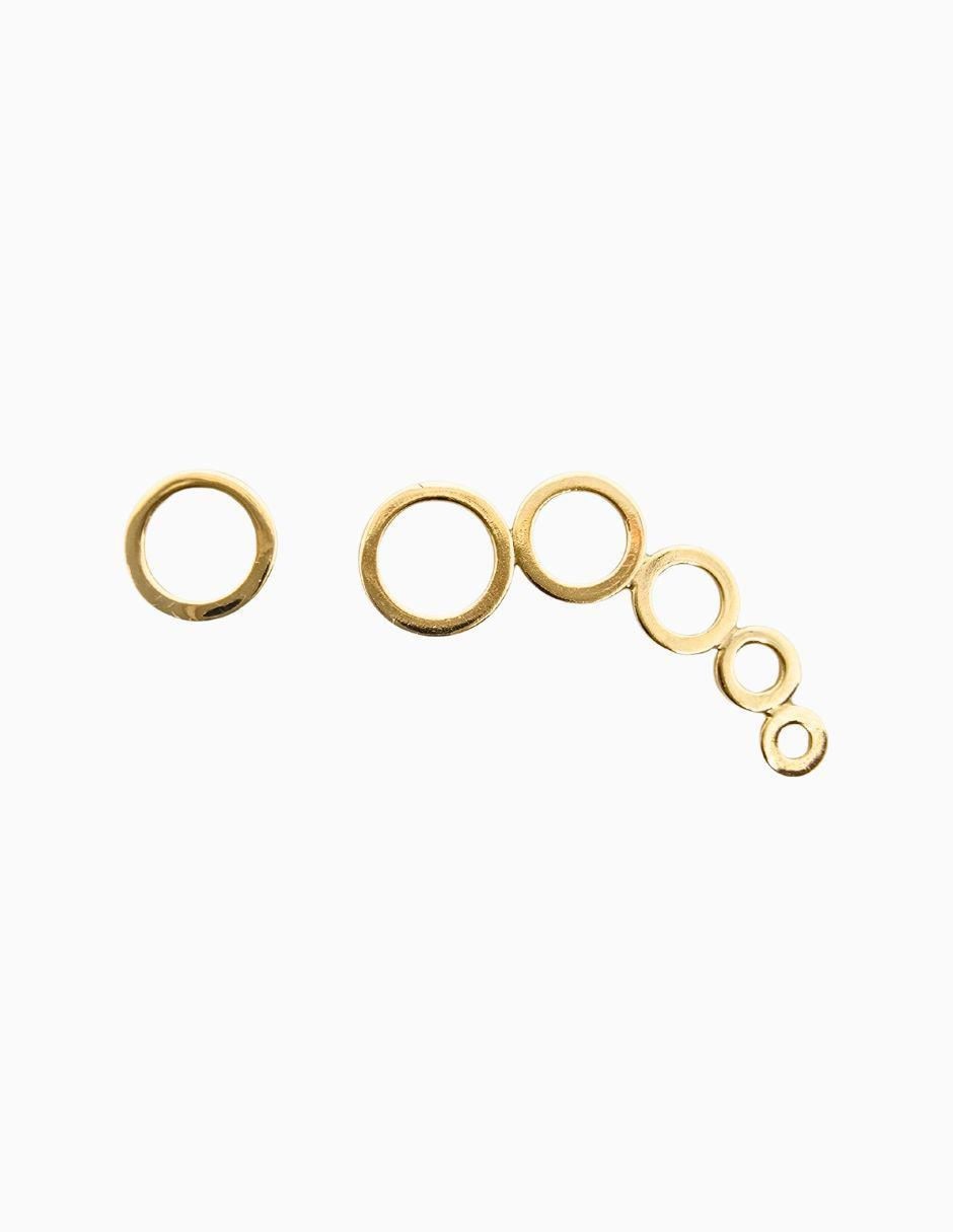 Broqueles circulares de oro 14 K con acabado liso
