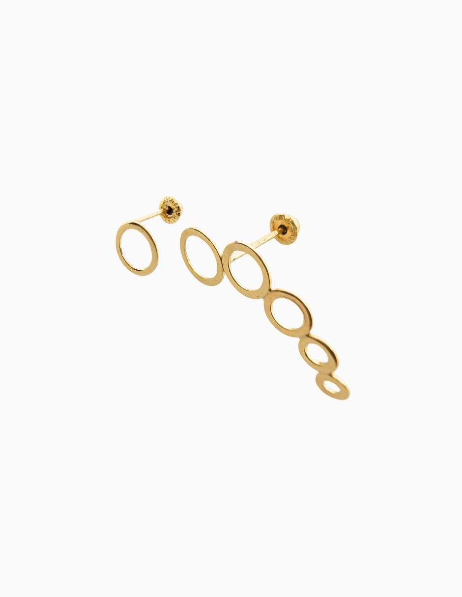 Broqueles circulares de oro 14 K con acabado liso 2