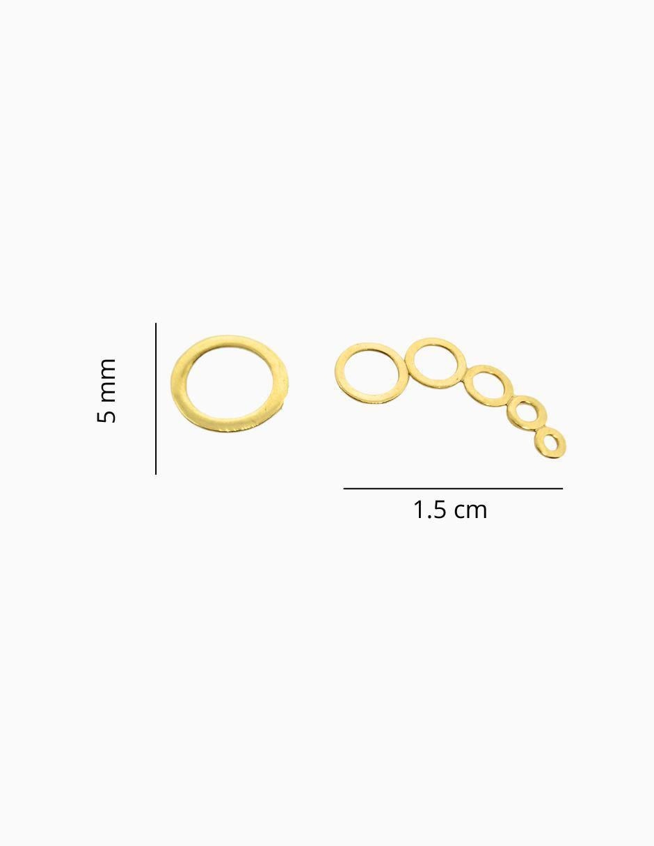 Broqueles circulares de oro 14 K con acabado liso 5