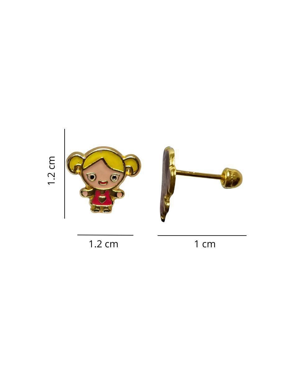 Broqueles de oro 14 K con acabado esmaltado 4