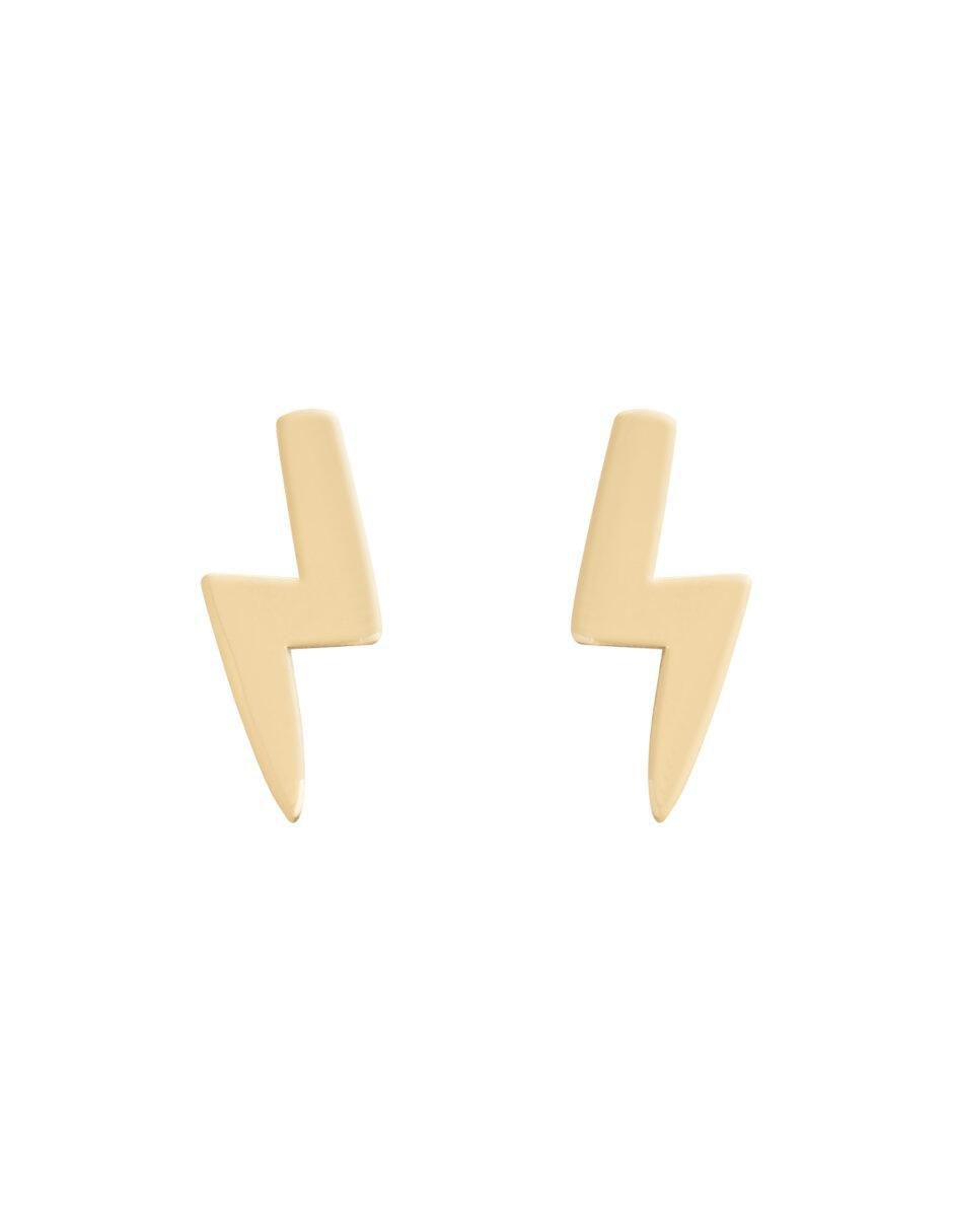 Aretes de rayo de oro 14 K con acabado brillante Aretes de rayo de oro 14 K con acabado brillante