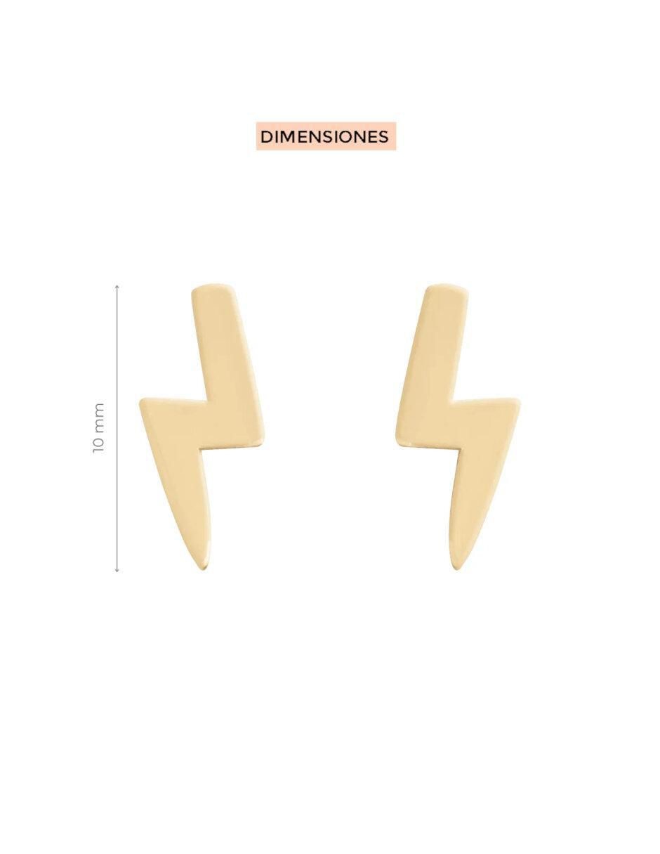 Aretes de rayo de oro 14 K con acabado brillante 4