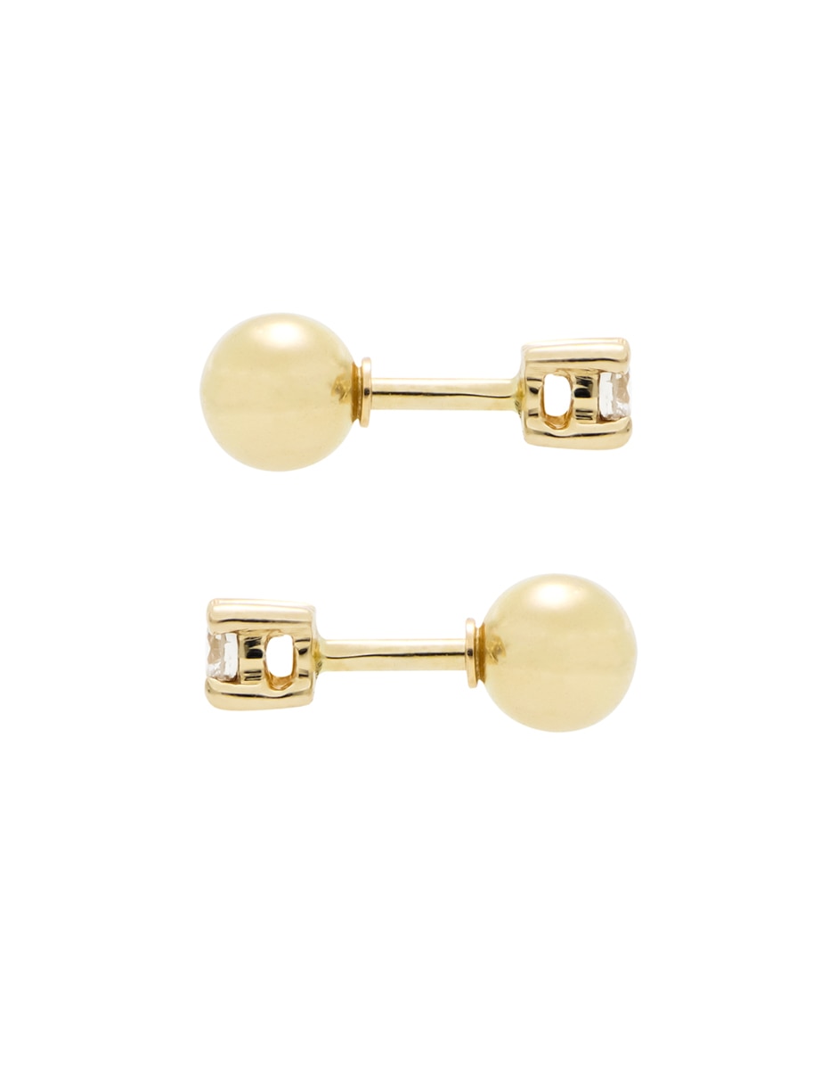 Broqueles Valoro Classy de oro amarillo 14 k con acabado liso diamante