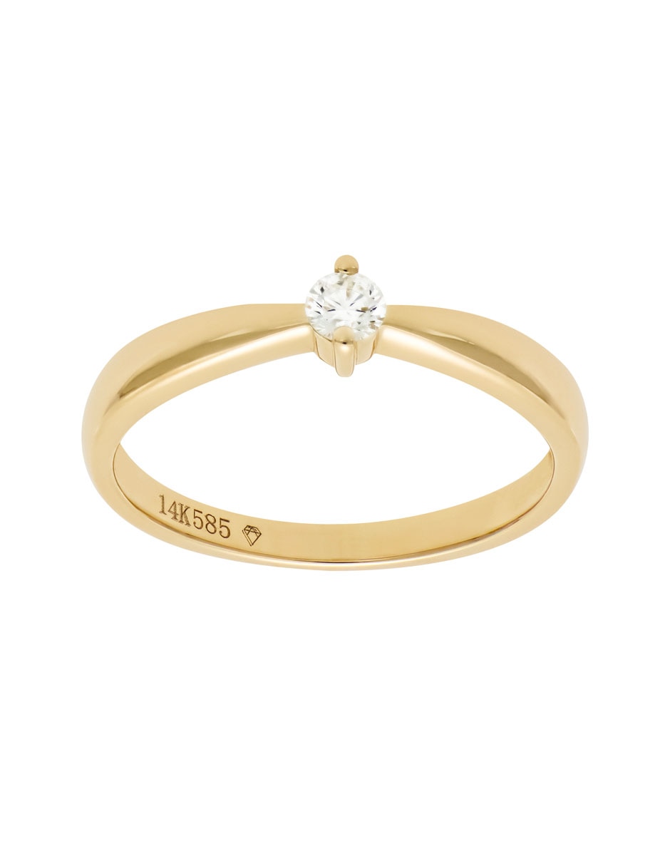 Anillo de compromiso de oro amarillo 14 k Valoro Classy diamante