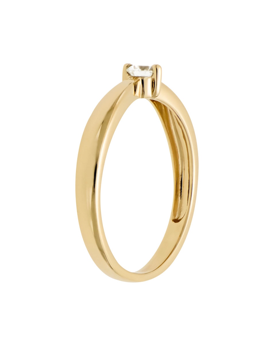 Anillo de compromiso de oro amarillo 14 k Valoro Classy diamante