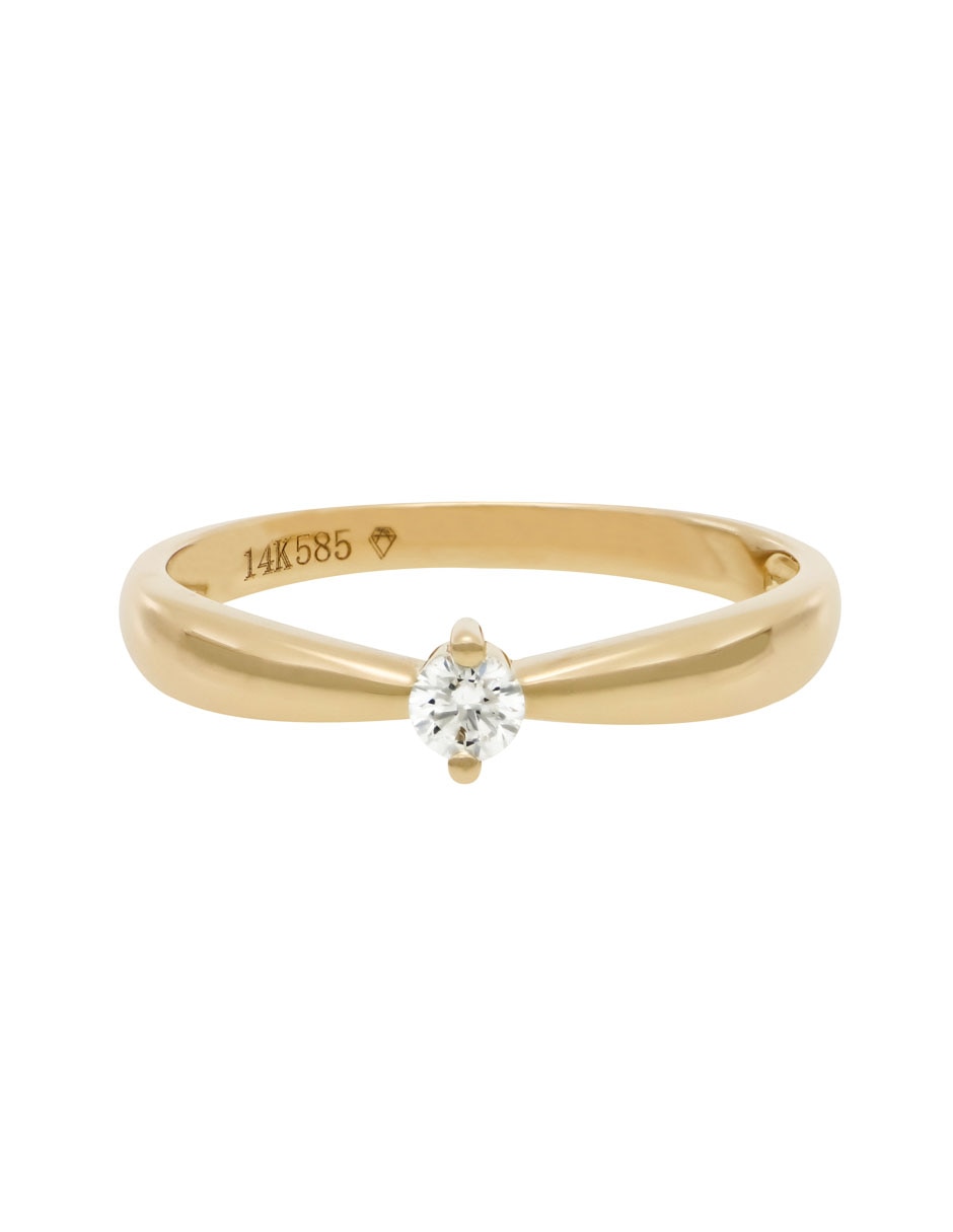 Anillo de compromiso de oro amarillo 14 k Classy diamante