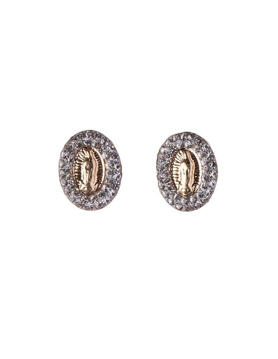 Broqueles de virgen de guadalupe de oro 14 K con acabado brillante Broqueles de virgen de guadalupe de oro 14 K con acabado brillante