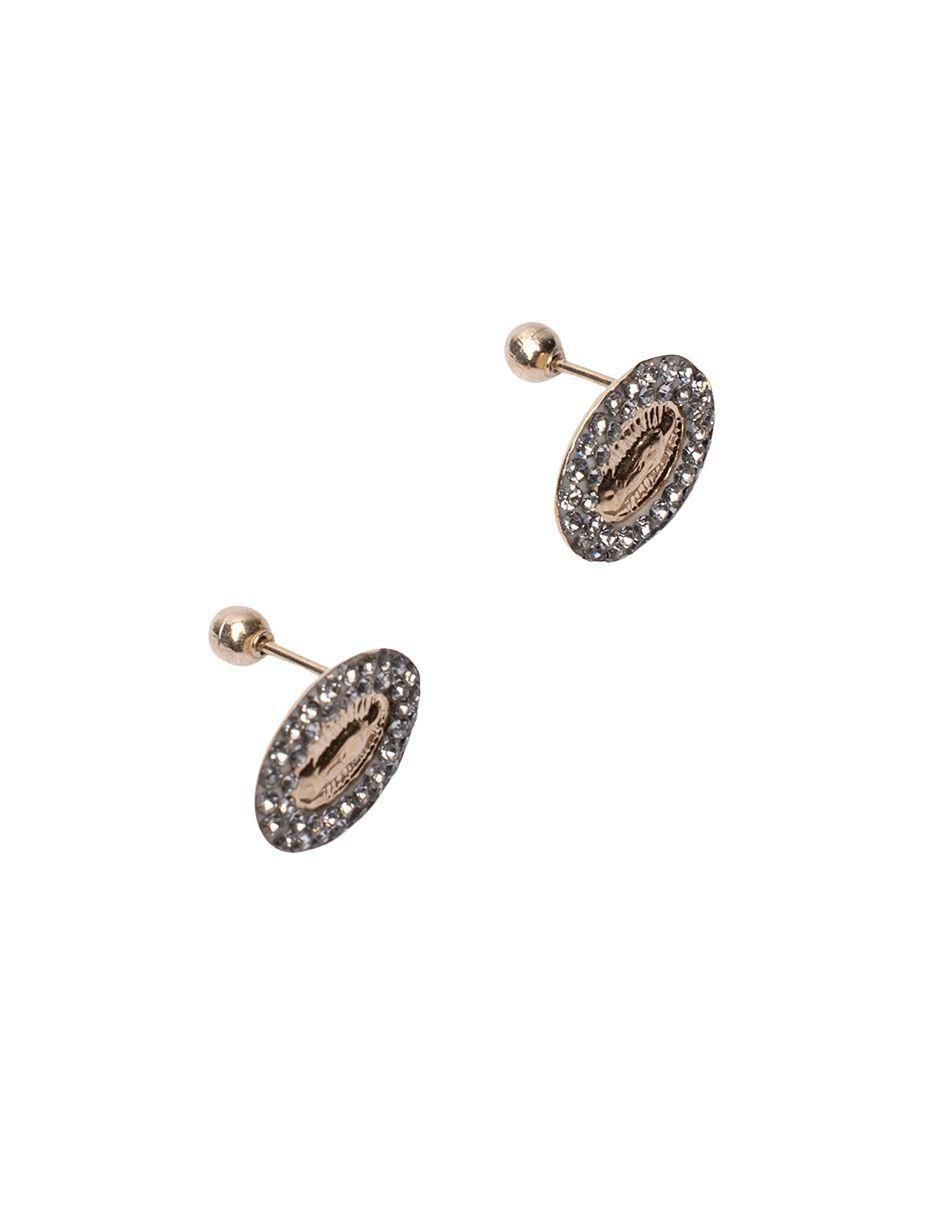 Broqueles de virgen de guadalupe de oro 14 K con acabado brillante 2