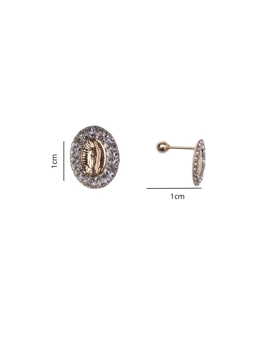 Broqueles de virgen de guadalupe de oro 14 K con acabado brillante 6