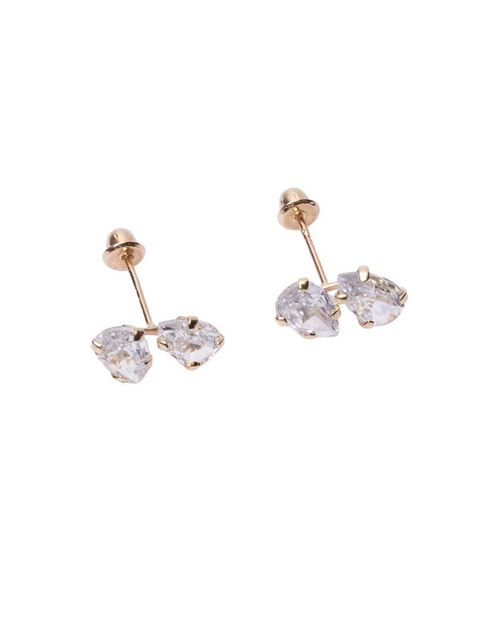 Broqueles de gota de oro 14 K con acabado brillante 2