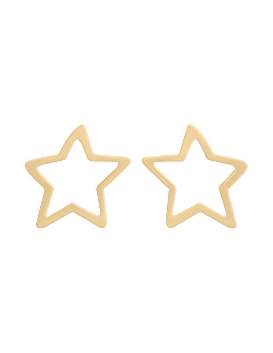 Aretes de estrella de oro 14 K con acabado brillante Aretes de estrella de oro 14 K con acabado brillante
