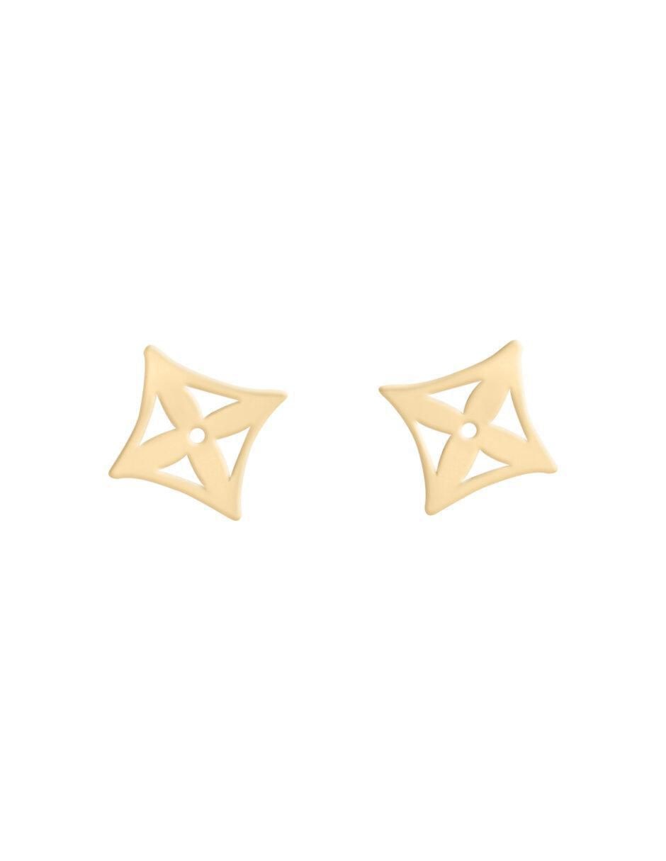 Aretes de flor de oro 14 K con acabado brillante Aretes de flor de oro 14 K con acabado brillante
