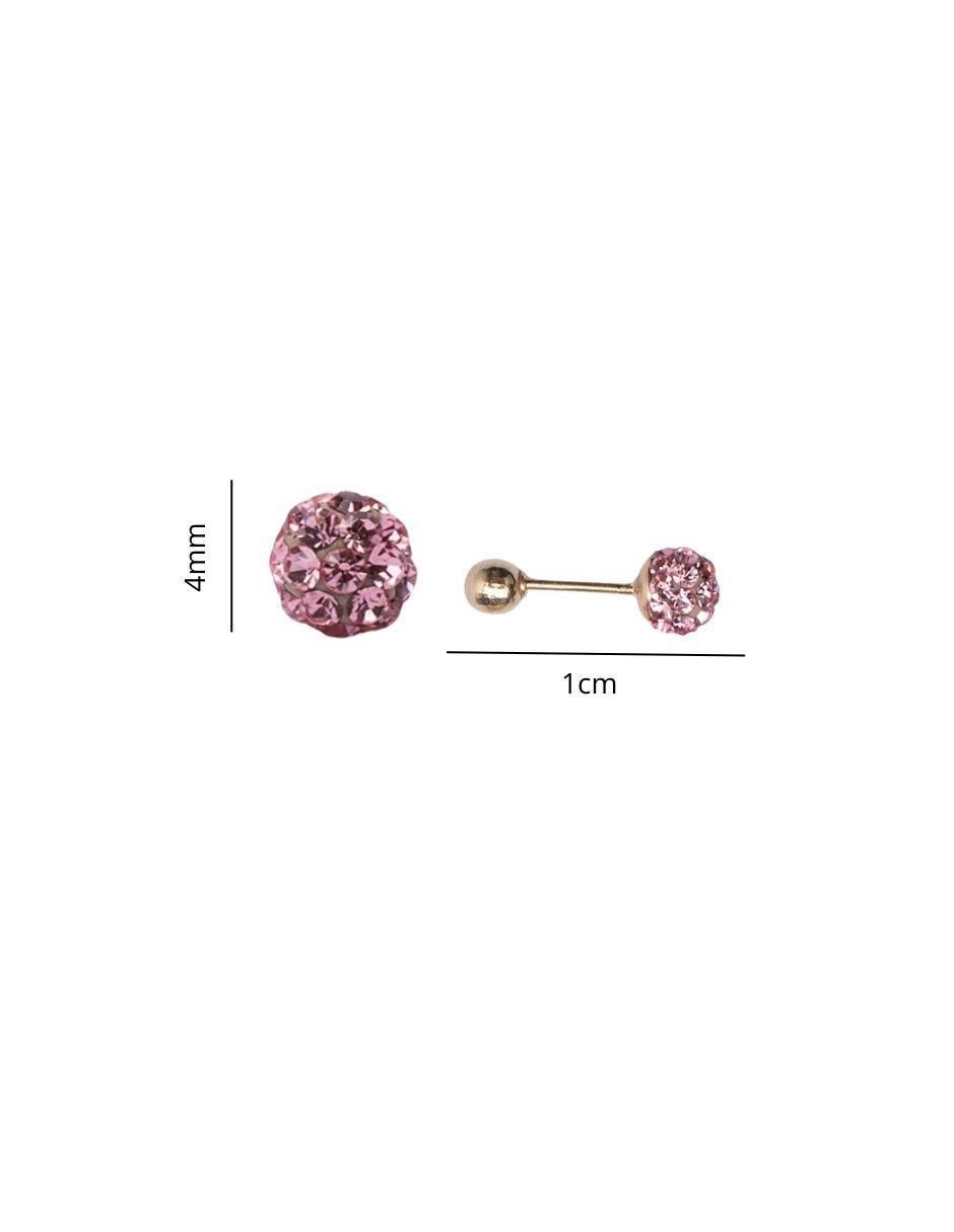 Broqueles de esfera de oro 14 K con acabado brillante 4