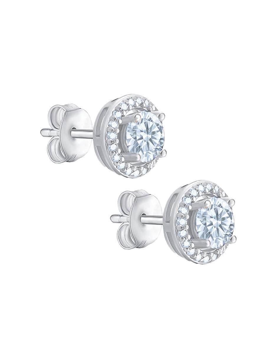 Broqueles redondos de plata P 925 con acabado plateado 2