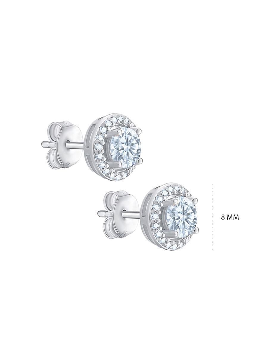 Broqueles redondos de plata P 925 con acabado plateado 6