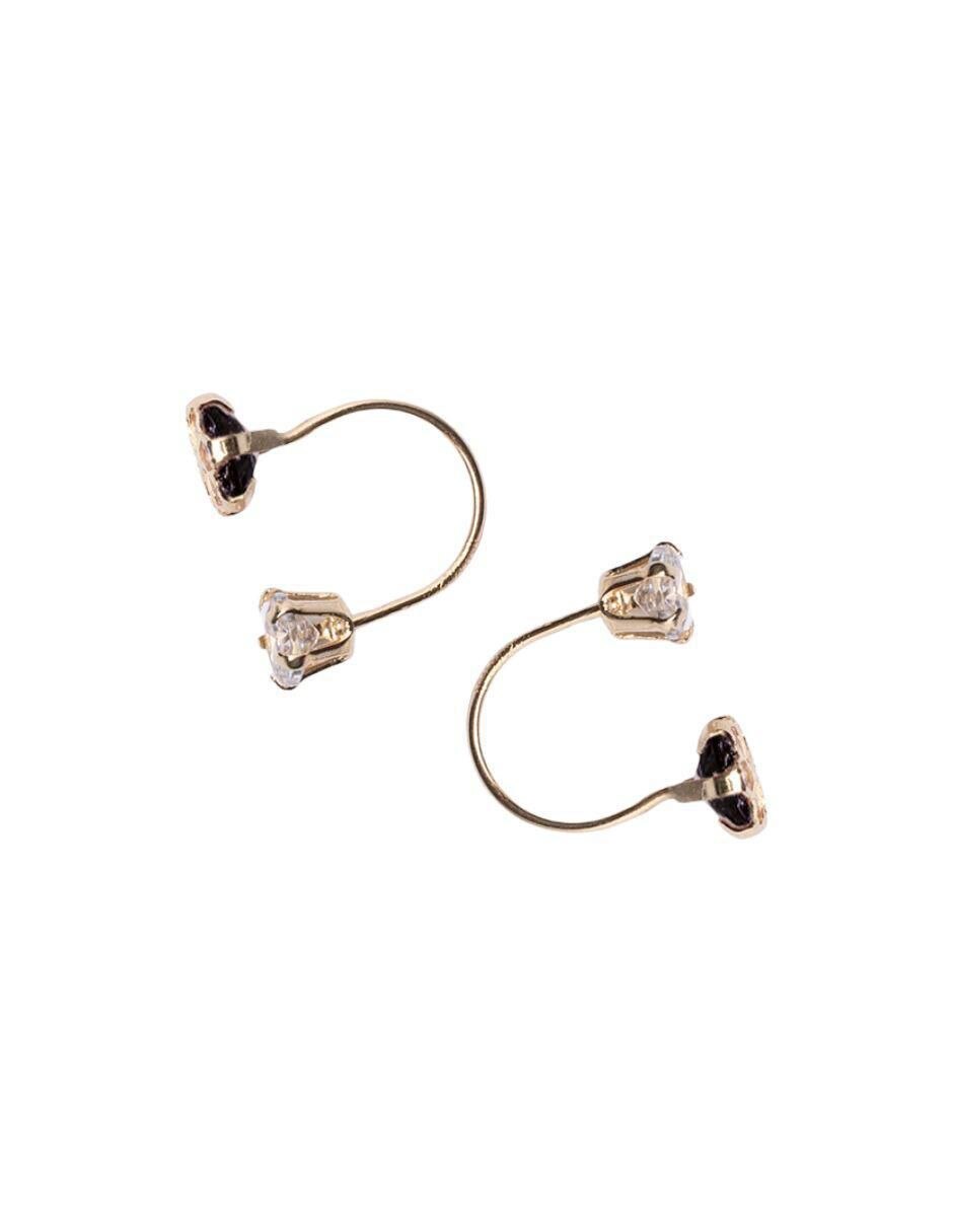 Broqueles de flor de oro 14 K con acabado pavé 3