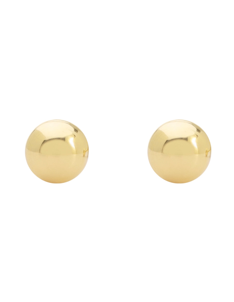 Broqueles de esfera de oro amarillo 14 K con acabado lustre 1