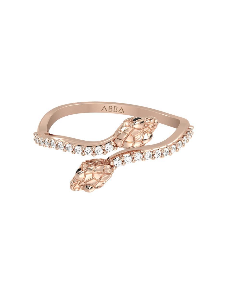 Anillo de serpiente 10 K de oro zirconia brillante Anillo de serpiente 10 K de oro zirconia brillante