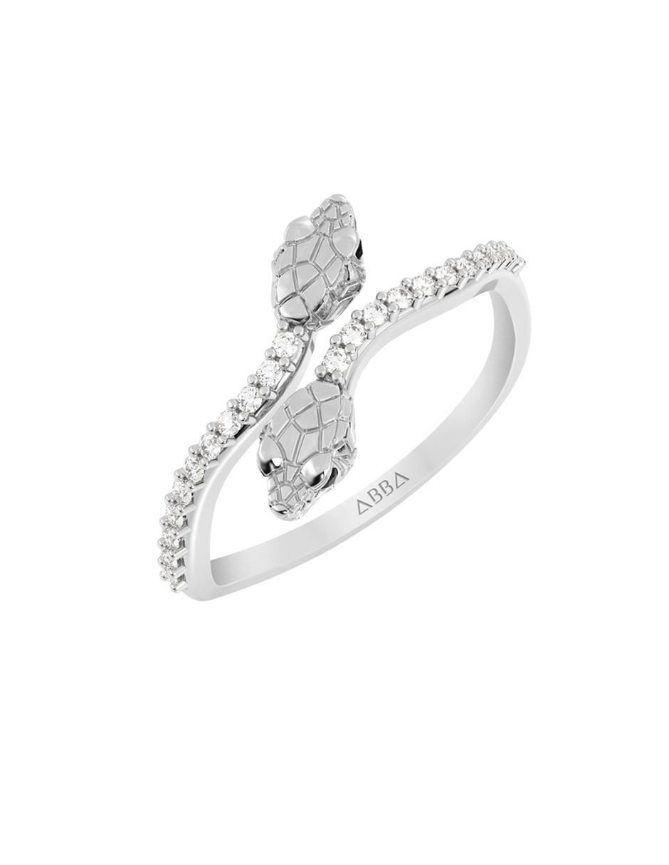 Anillo de serpiente 10 k de oro zirconia brillante 2