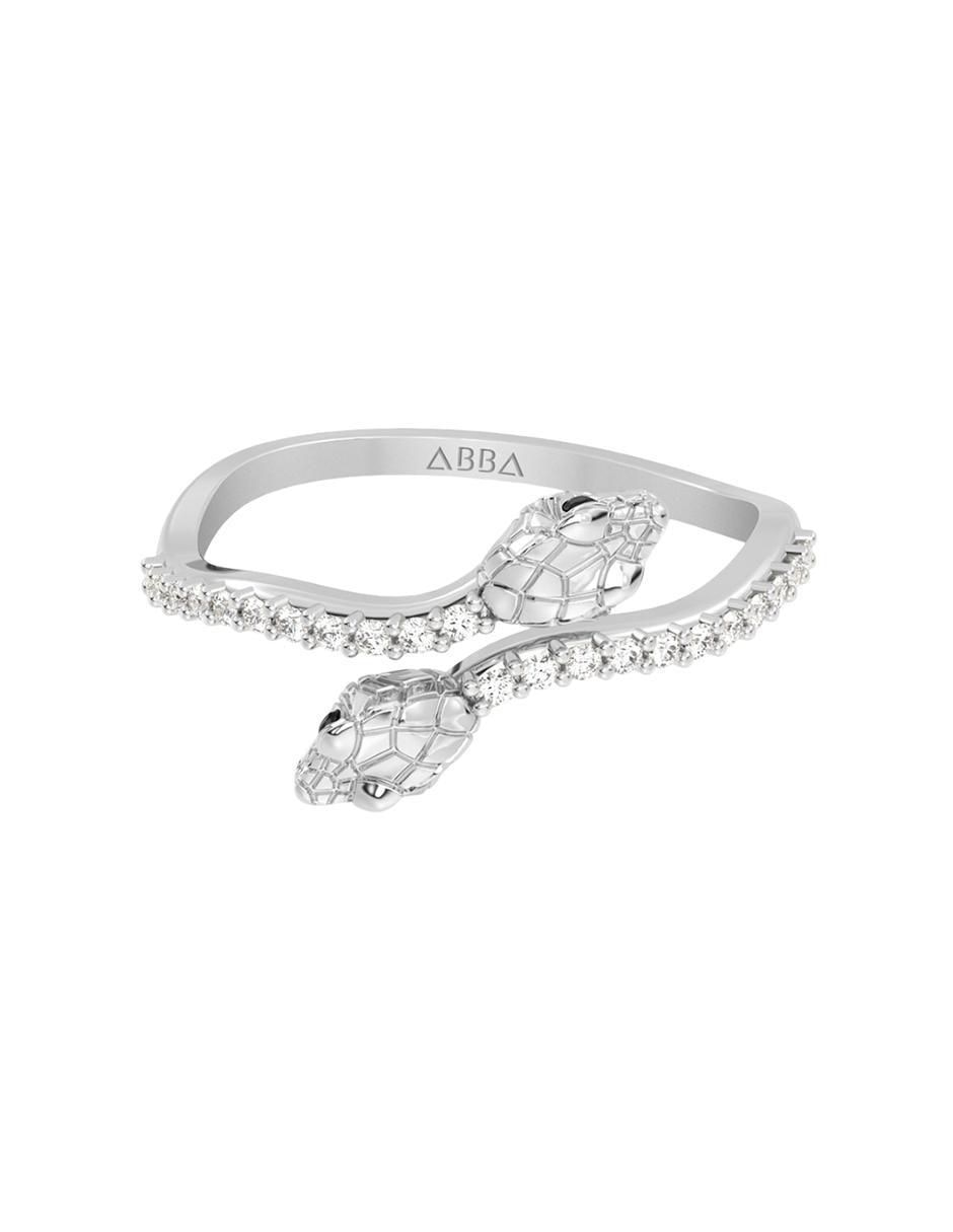Anillo de serpiente 10 K de oro zirconia brillante