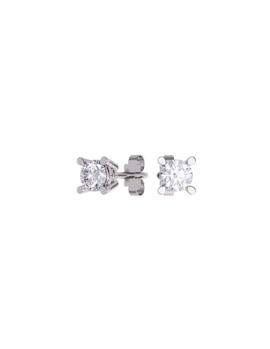 Set de aretes redondos de oro 14 K con acabado pulido zirconia Set de aretes redondos de oro 14 K con acabado pulido zirconia