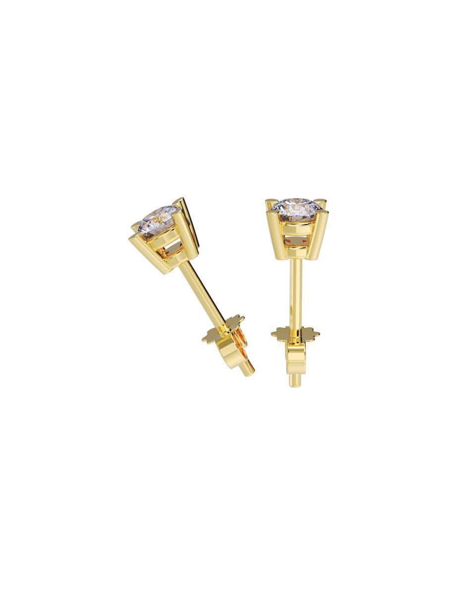 Set de aretes redondos de oro 14 K con acabado pulido 2