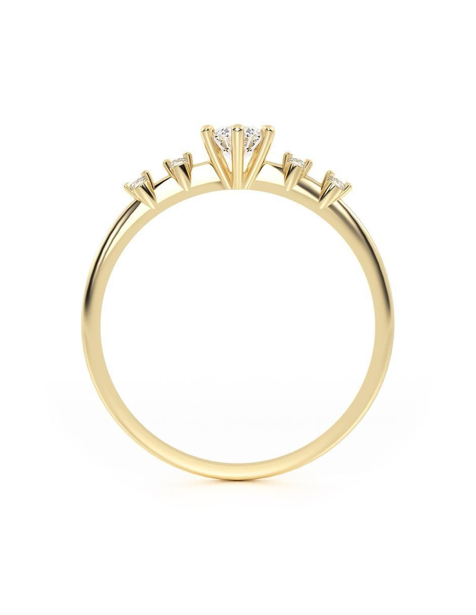 Anillo 10 k de oro zirconia brillante 4