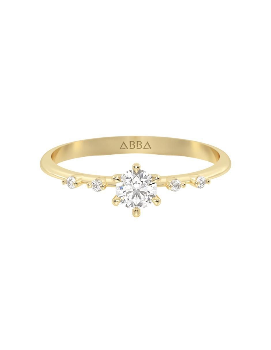 Anillo 14 k de oro zirconia acabado brillante Anillo 14 k de oro zirconia acabado brillante
