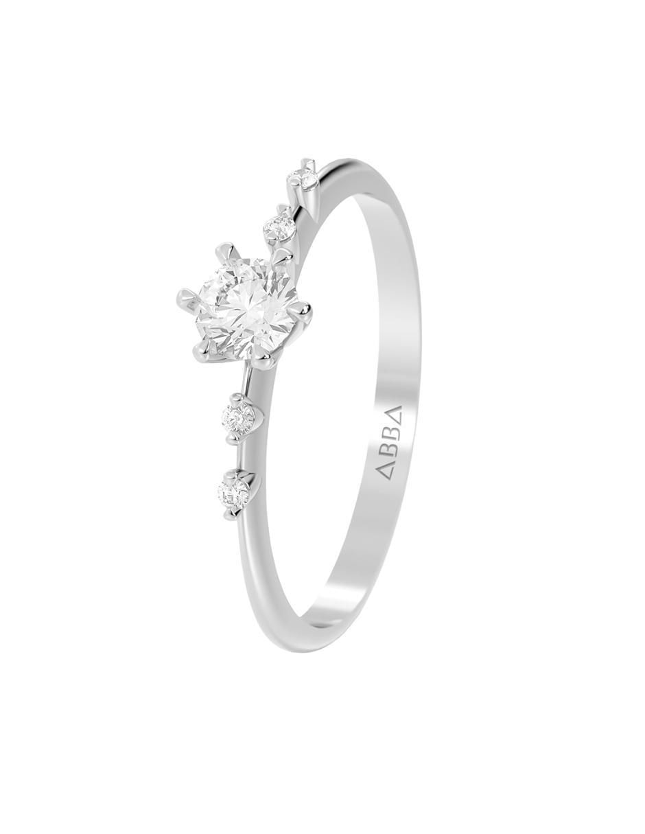 Anillo 14 k de oro zirconia brillante 6