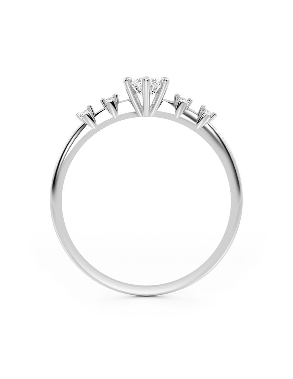 Anillo 14 k de oro zirconia brillante 5