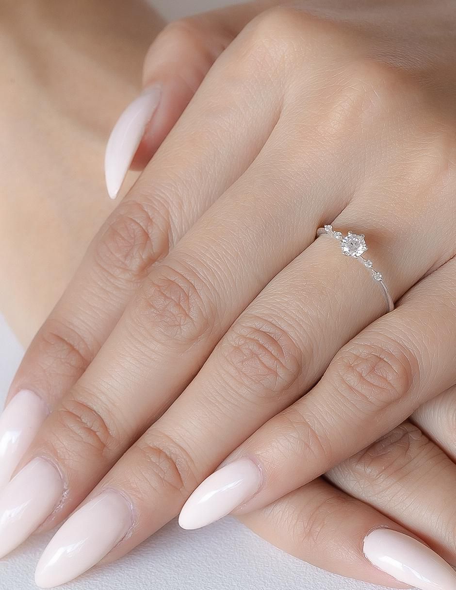 Anillo 14 k de oro zirconia brillante 4