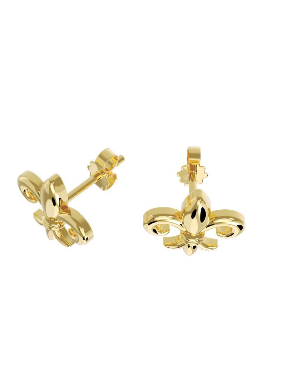 Set de aretes de flecha de oro 14 K con acabado pulido 2