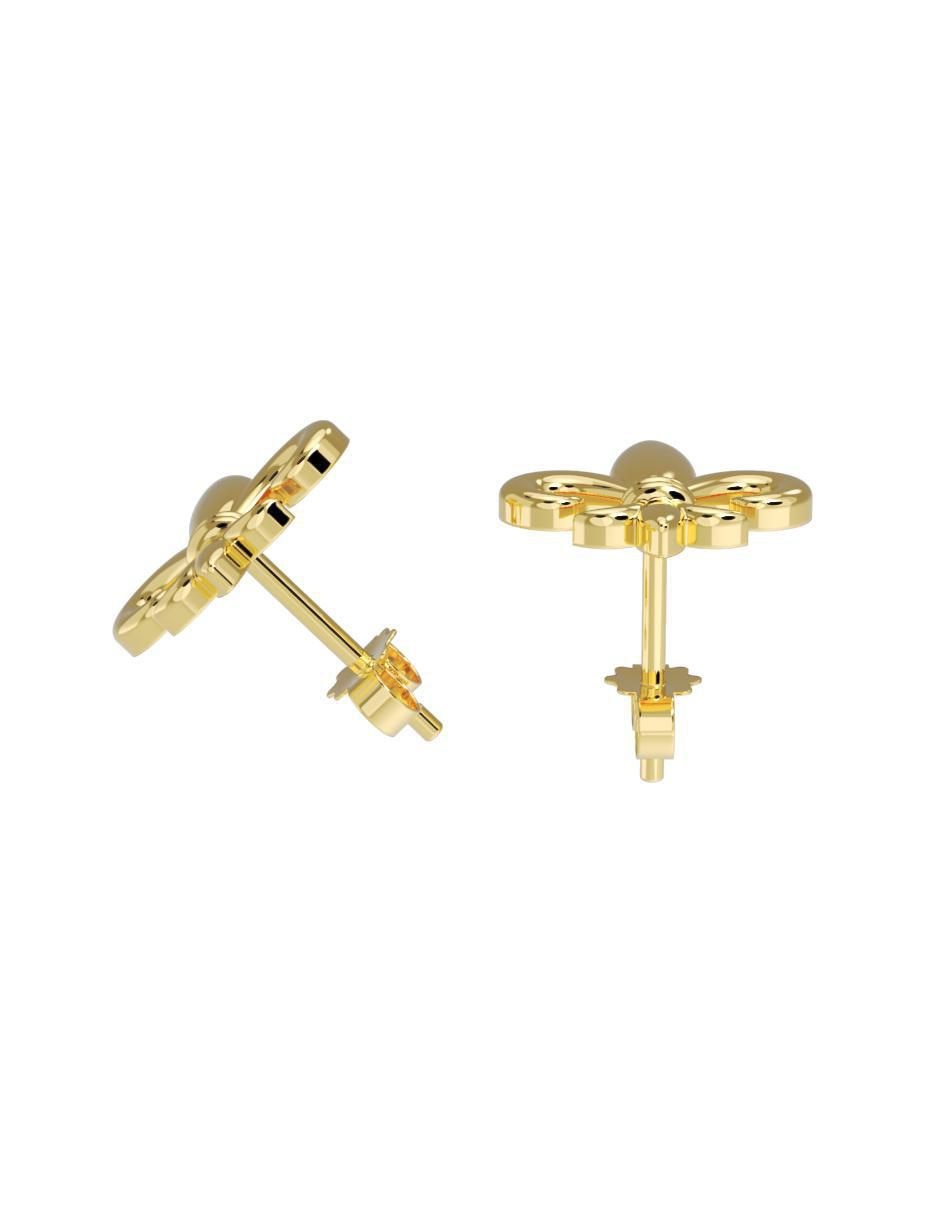 Set de aretes de flecha de oro 14 K con acabado pulido 3