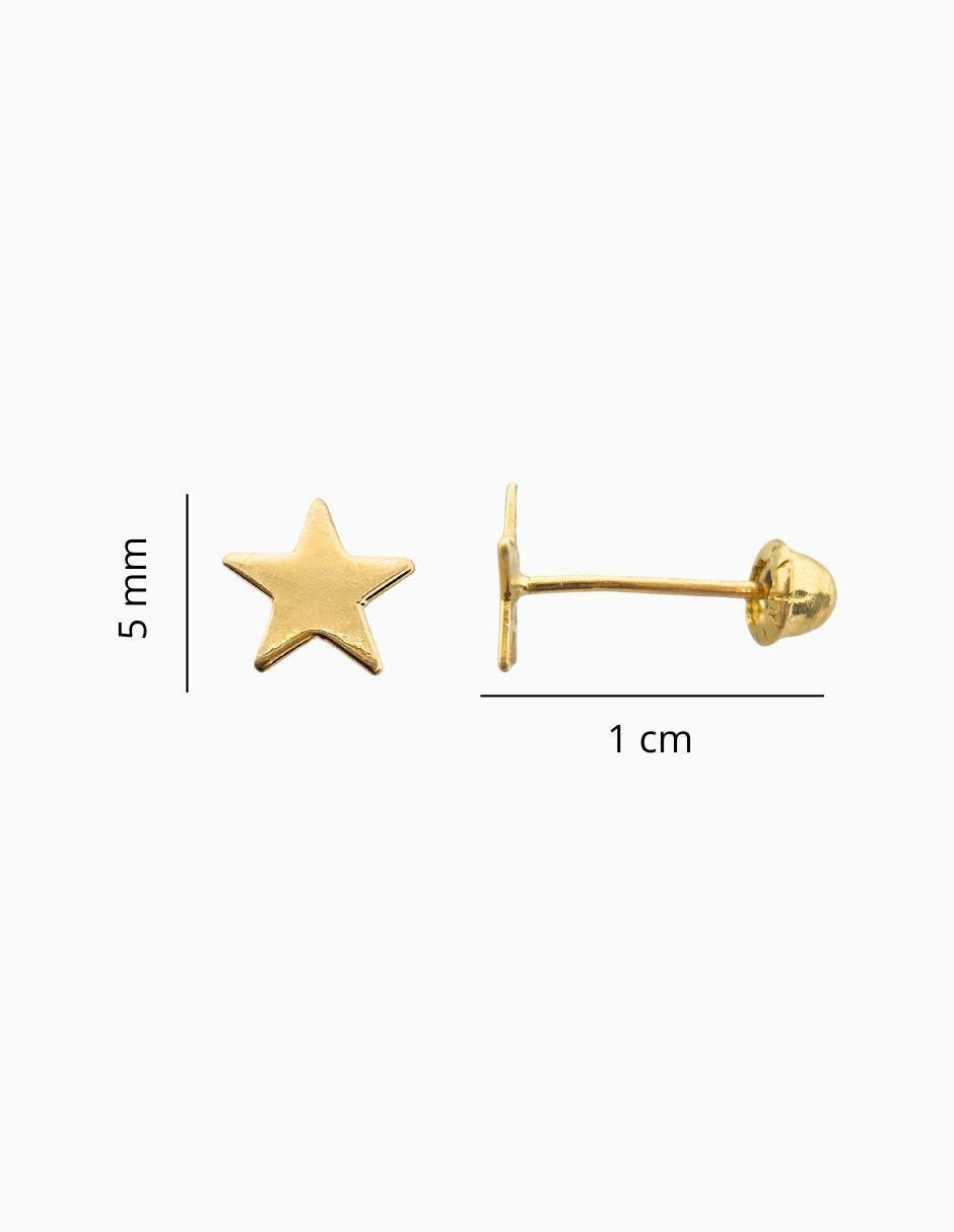Broqueles de estrella de oro 10 K con acabado liso 5