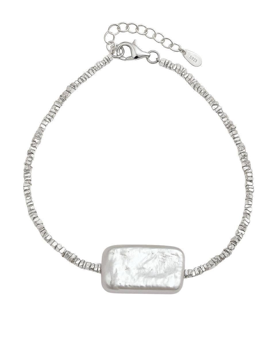 Pulsera de plata con perla cultivada P 925 Brillo acabado brillante