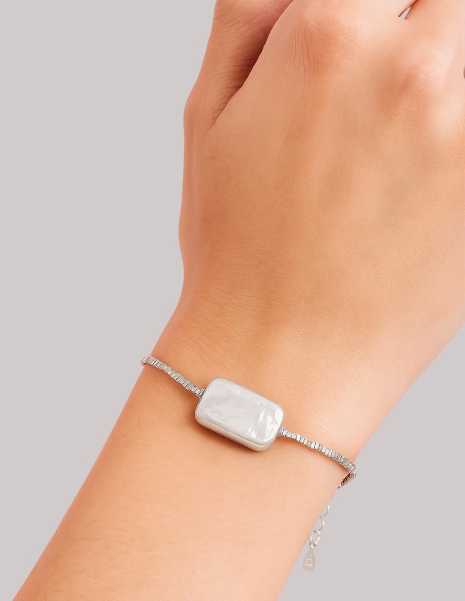 Pulsera de plata con perla cultivada P 925 Brillo acabado brillante