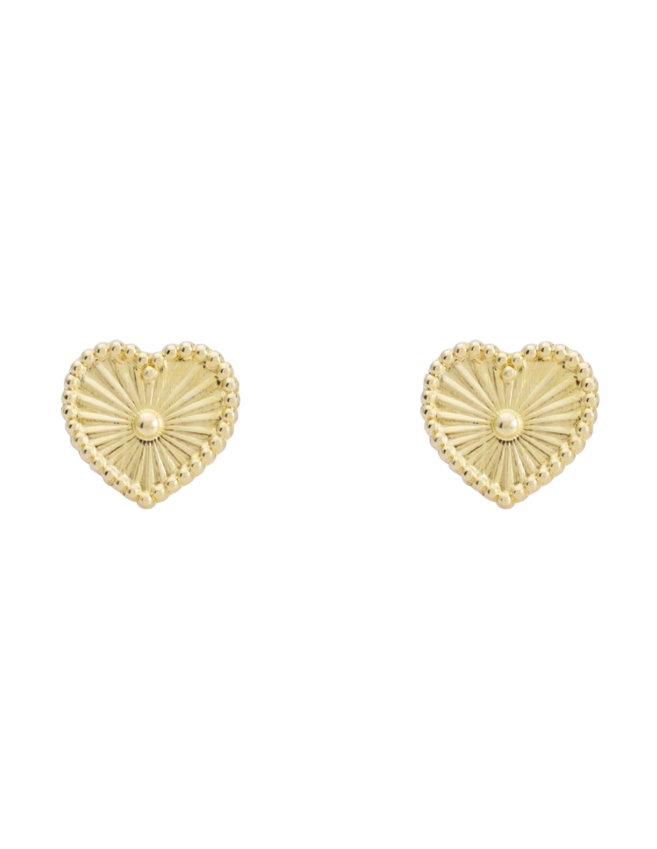 Broqueles de corazón Ttvarios de oro 14 K con acabado brillante