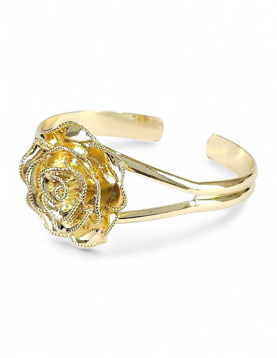Collar, pulsera, anillo y aretes de flor 18 k 6
