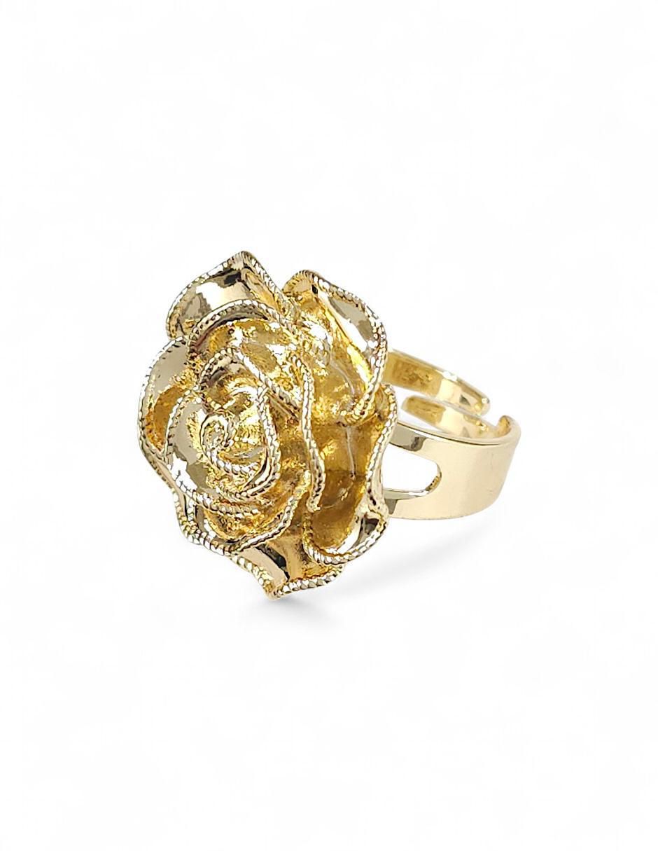 Collar, pulsera, anillo y aretes de flor 18 k 7