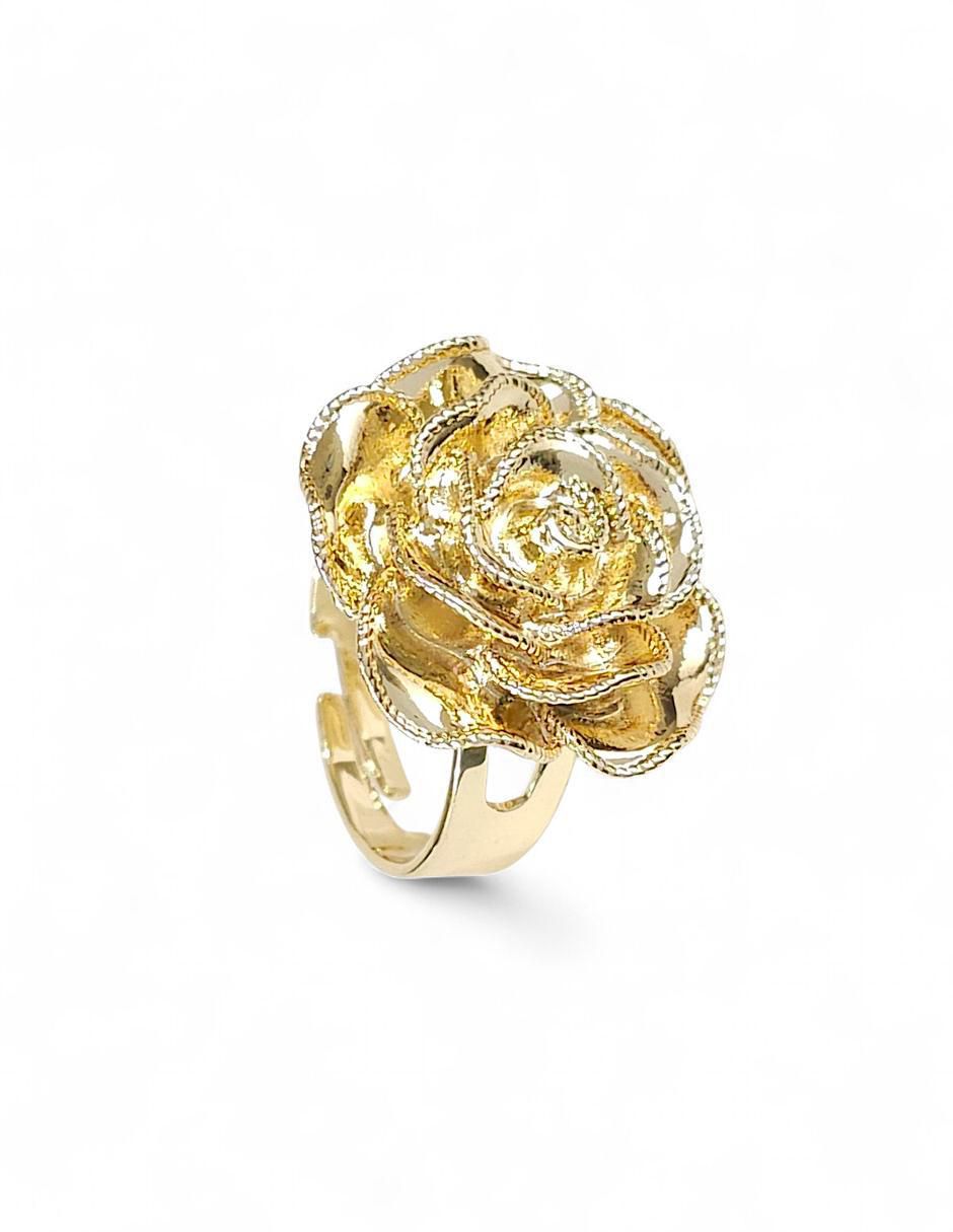 Collar, pulsera, anillo y aretes de flor 18 k 8