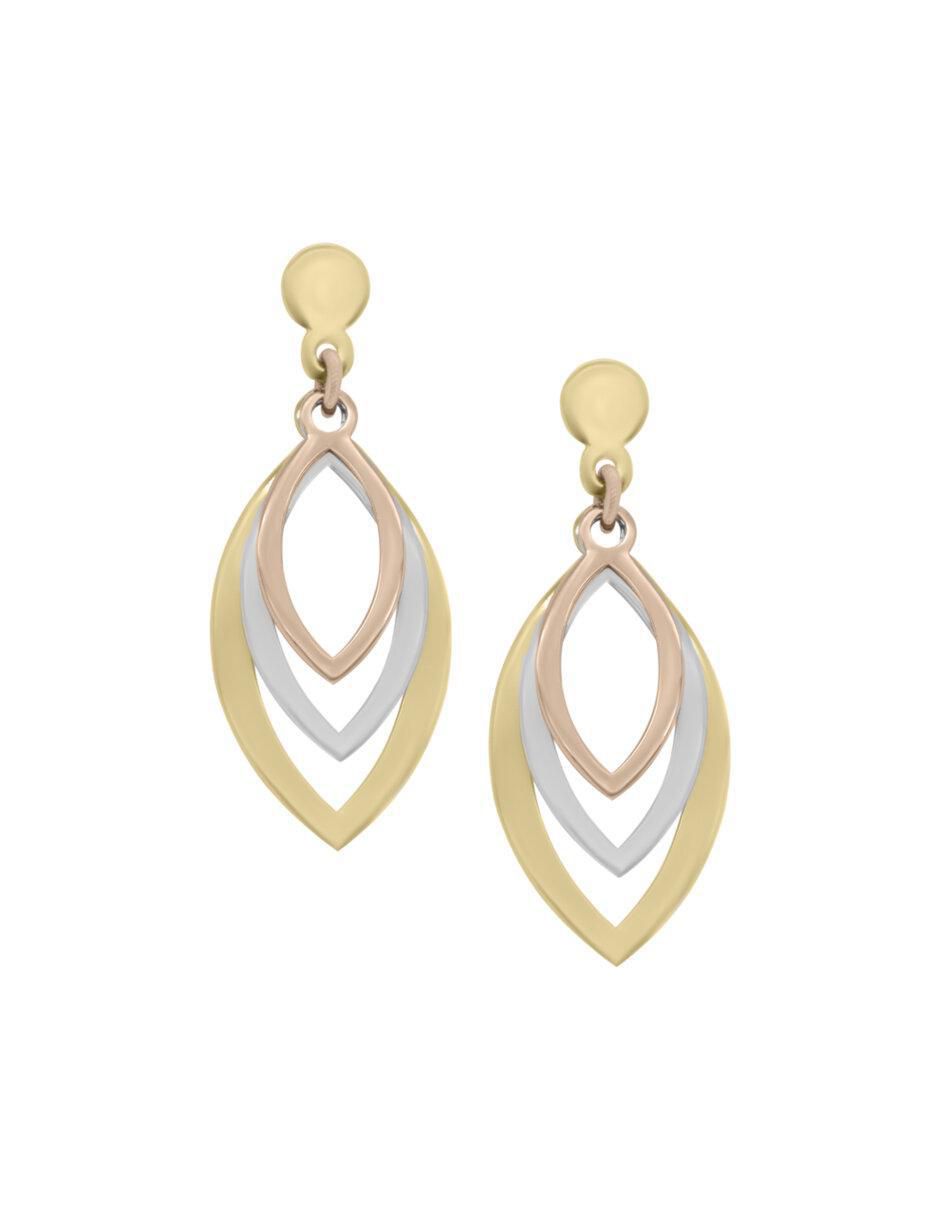Aretes de flor de oro 14 K con acabado brillante 1
