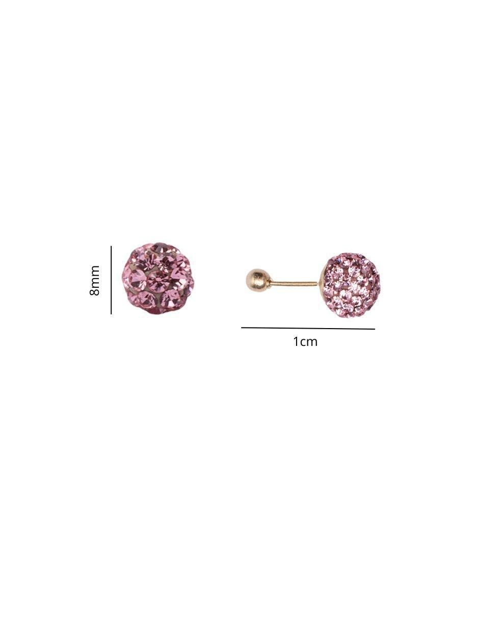 Broqueles de esfera de oro 14 K con acabado brillante 5