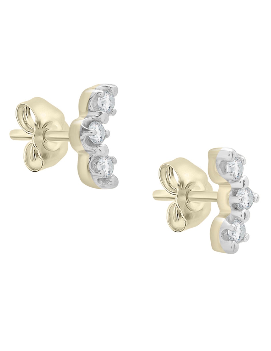 Broqueles Mjj Brilliant Inc de oro 14 K con acabado pavé diamante